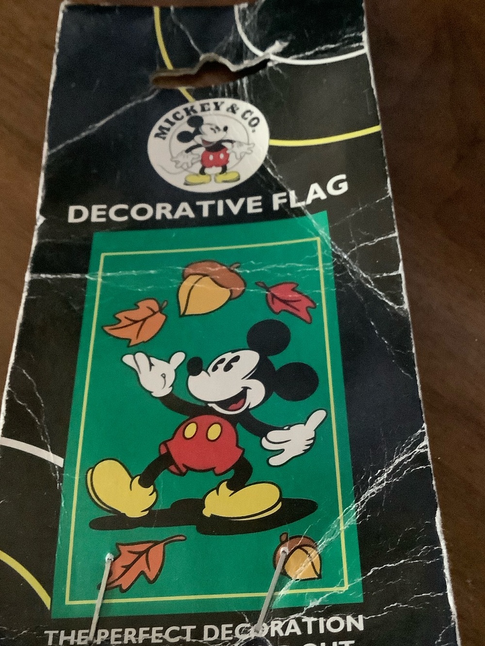 Disney Green Mickey Mouse Fall Decorative Flag Large 28x44
